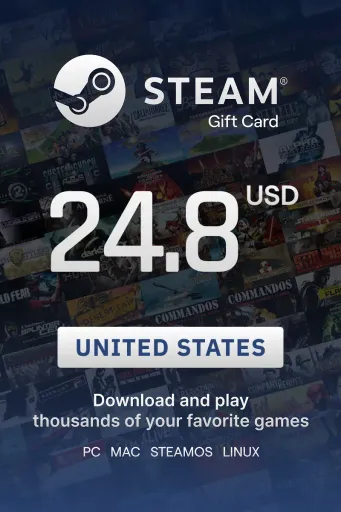 Steam Wallet 24.8 USD Gift Card (United States) - Digital Key