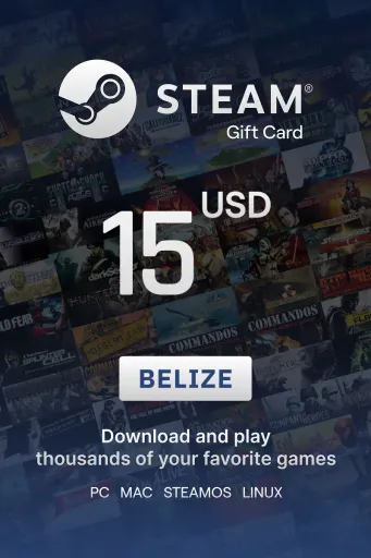 Steam Wallet 15 USD Gift Card (Belize) - Digital Key