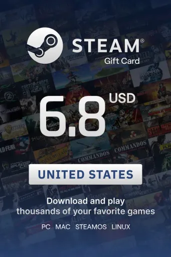 Steam Wallet 6.8 USD Gift Card (United States) - Digital Key
