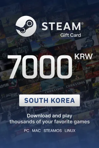 Steam Wallet 7000 KRW Gift Card (South Korea) - Digital Key