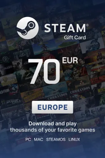 Steam Wallet 70 EUR Gift Card (Europe) - Digital Key