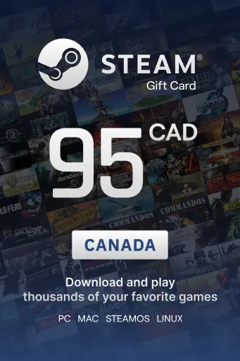 Steam Wallet 95 CAD Gift Card (Canada) - Digital Key