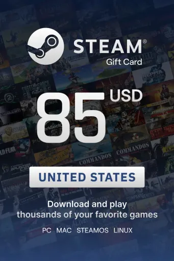 Steam Wallet 85 USD Gift Card (United States) - Digital Key