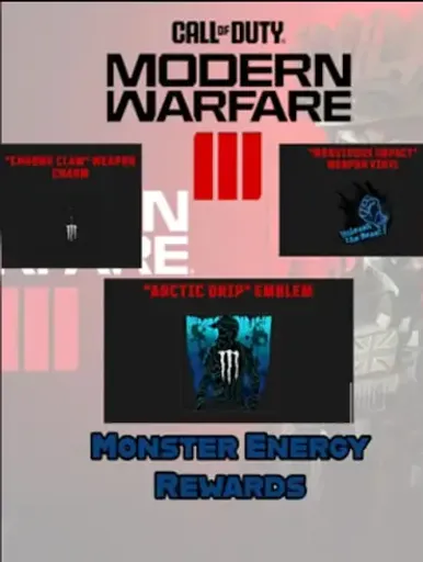 Product Image - Call of Duty Modern Warfare III - Monster Energy Charm + Emblem + Calling Card Bundle (Global) (PC / Xbox One / Xbox Series X|S) - Official Webiste - Digital Key