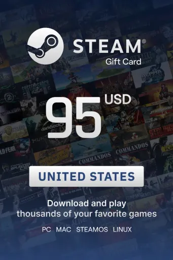 Steam Wallet 95 USD Gift Card (United States) - Digital Key