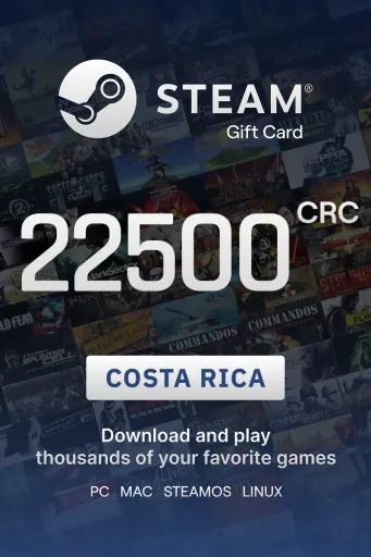 Steam Wallet 22500 CRC Gift Card (Costa Rica) - Digital Key