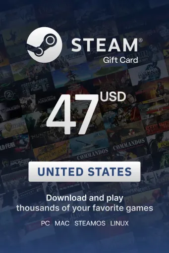 Steam Wallet 47 USD Gift Card (United States) - Digital Key