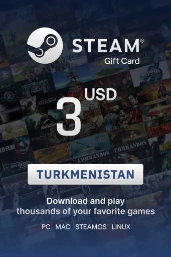 Steam Wallet 3 USD Gift Card (Turkmenistan) - Digital Key