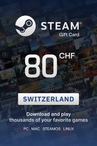 Steam Wallet 80 CHF Gift Card (Switzerland) - Digital key