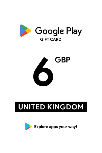 Google Play 6 GBP Gift Card (United Kingdom) - Digital Key