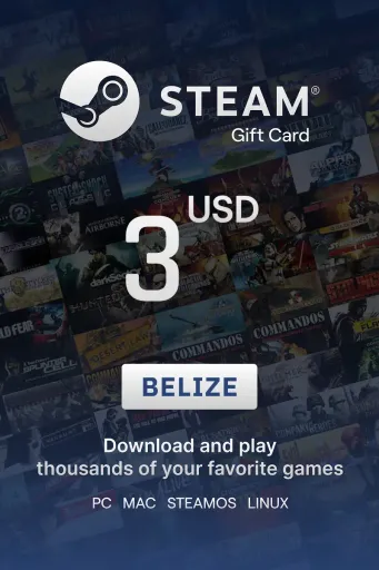 Steam Wallet 3 USD Gift Card (Belize) - Digital Key