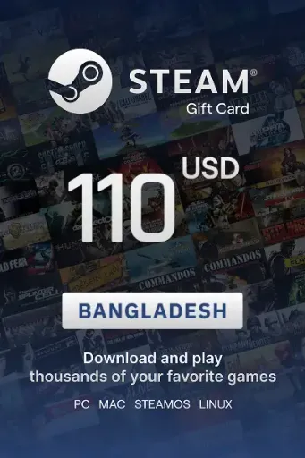 Steam Wallet 110 USD Gift card (Bangladesh) - Digital Key