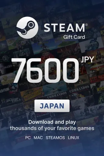 Steam Wallet 7600 JPY Gift Card (Japan) - Digital Key