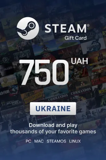 Steam Wallet 750 UAH Gift Card (Ukraine) - Digital Key