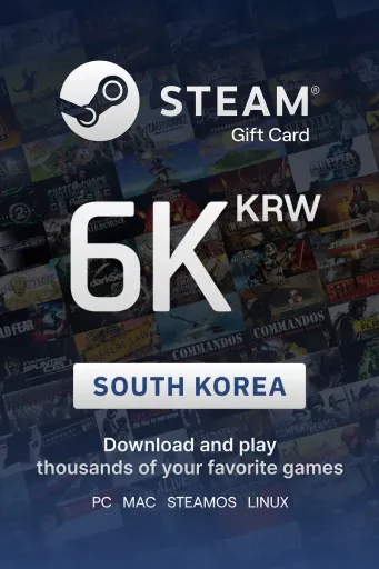 Steam Wallet 6000 KRW Gift Card (South Korea) - Digital Key