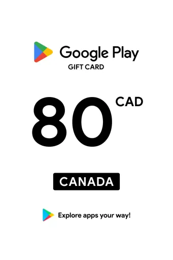 Google Play 80 CAD Gift Card (Canada) - Digital Key