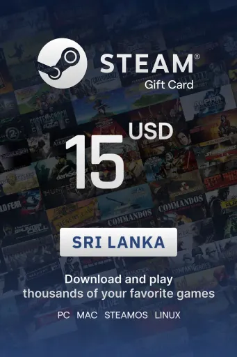 Steam Wallet 15 USD Gift card (Sri Lanka) - Digital Key