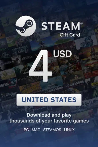 Steam Wallet 4 USD Gift Card (United States) - Digital Key