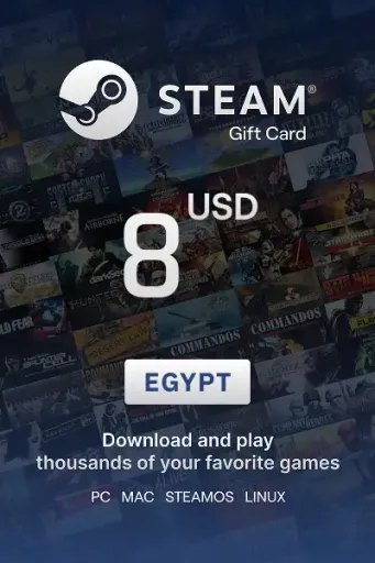 Steam Wallet 8 USD Gift card (Egypt) - Digital Key