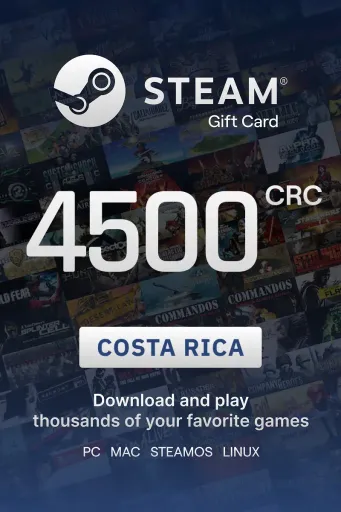 Steam Wallet 4500 CRC Gift Card (Costa Rica) - Digital Key