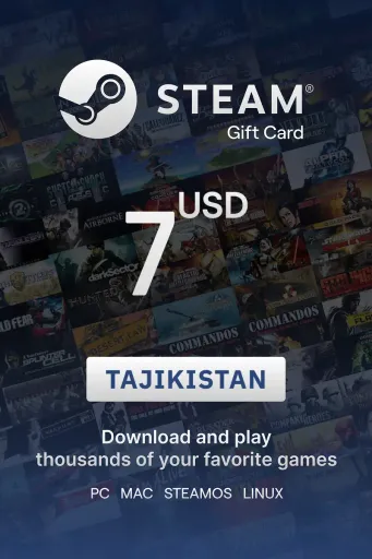 Steam Wallet 7 USD Gift Card (Tajikistan) - Digital Key