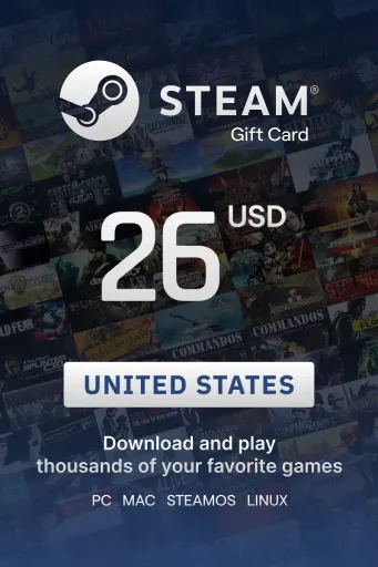 Steam Wallet 26 USD Gift Card (United States) - Digital Key
