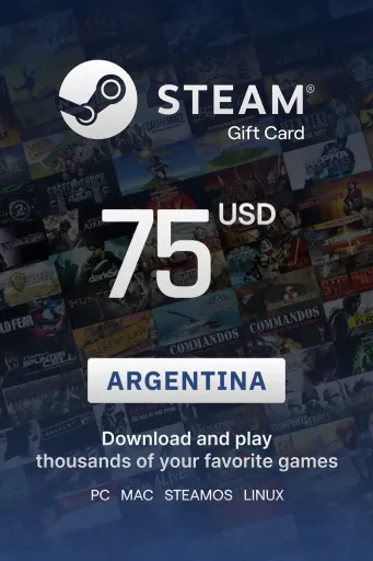 Steam Wallet 75 USD Gift Card (Argentina) - Digital Key
