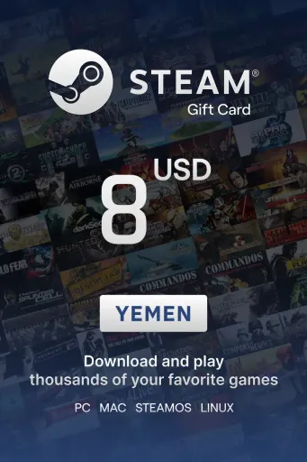 Steam Wallet 8 USD Gift Card (Yemen) - Digital Key