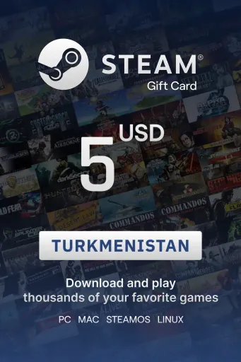 Steam Wallet 5 USD Gift Card (Turkmenistan) - Digital Key