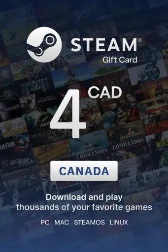 Steam Wallet 4 CAD Gift Card (Canada) - Digital Key