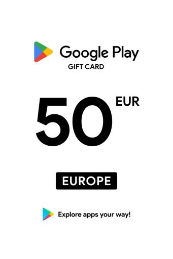 Google Play 50 EUR Gift Card (Europe) - Digital Key