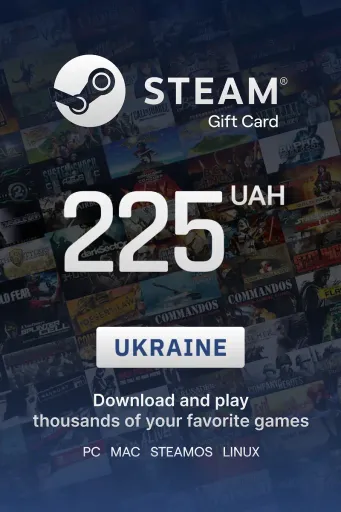 Steam Wallet 225 UAH Gift Card (Ukraine) - Digital Key