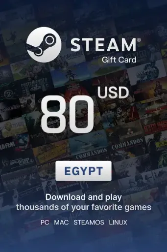 Steam Wallet 80 USD Gift card (Egypt) - Digital Key