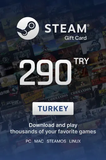 Steam Wallet 290 TRY Gift Card (Turkey) - Digital Key