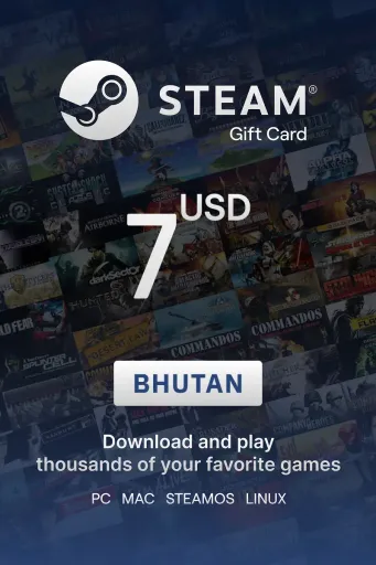 Steam Wallet 7 USD Gift card (Bhutan) - Digital Key
