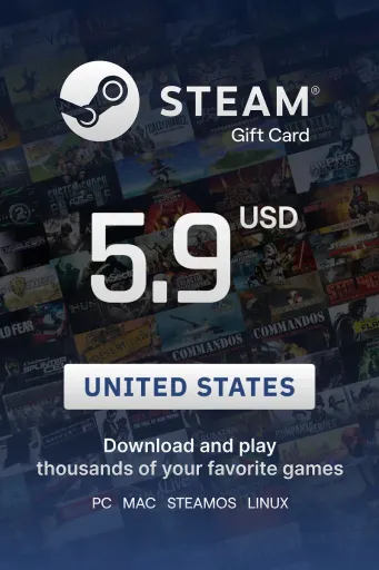 Steam Wallet 5.9 USD Gift Card (United States) - Digital Key