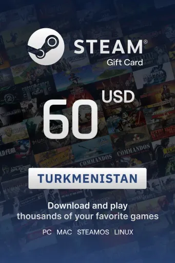 Steam Wallet 60 USD Gift Card (Turkmenistan) - Digital Key