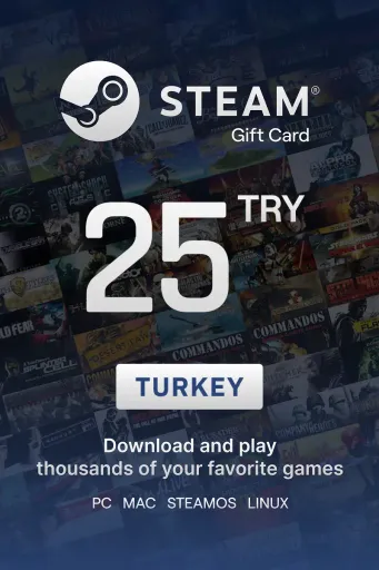 Steam Wallet 25 TRY Gift Card (Turkey) - Digital Key