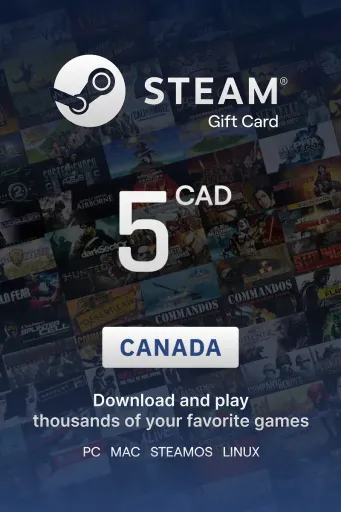 Steam Wallet 5 CAD Gift Card (Canada) - Digital Key