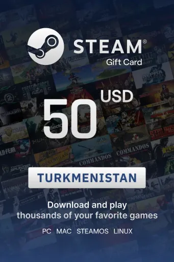Steam Wallet 50 USD Gift Card (Turkmenistan) - Digital Key