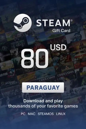 Steam Wallet 80 USD Gift Card (Paraguay) - Digital Key