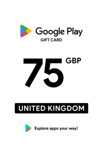 Google Play 75 GBP Gift Card (United Kingdom) - Digital Key