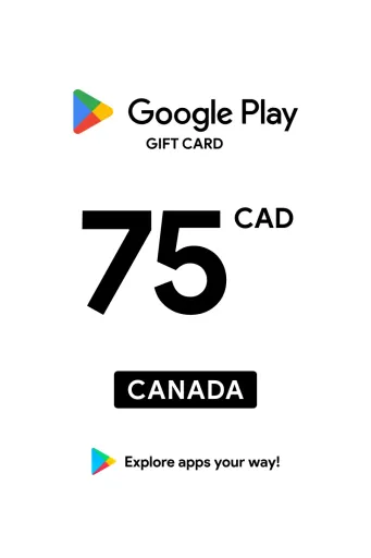 Google Play 75 CAD Gift Card (Canada) - Digital Key