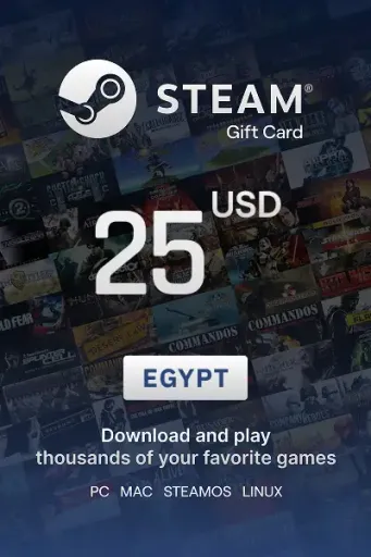 Steam Wallet 25 USD Gift card (Egypt) - Digital Key