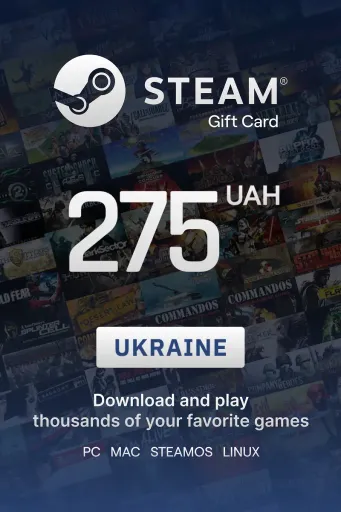 Steam Wallet 275 UAH Gift Card (Ukraine) - Digital Key