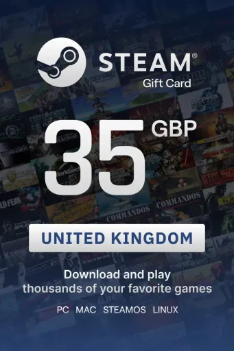 Steam Wallet 35 GBP Gift Card (United Kingdom) - Digital Key