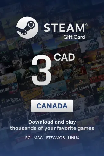 Steam Wallet 3 CAD Gift Card (Canada) - Digital Key