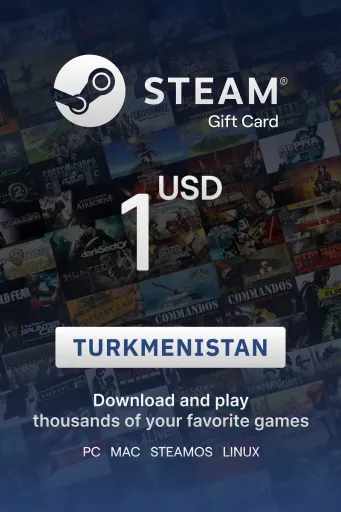 Steam Wallet 1 USD Gift Card (Turkmenistan) - Digital Key