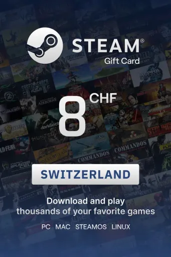 Steam Wallet 8 CHF Gift Card (Switzerland) - Digital key