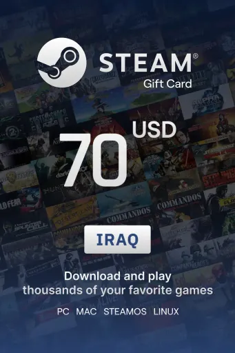 Steam Wallet 70 USD Gift card (Iraq) - Digital Key